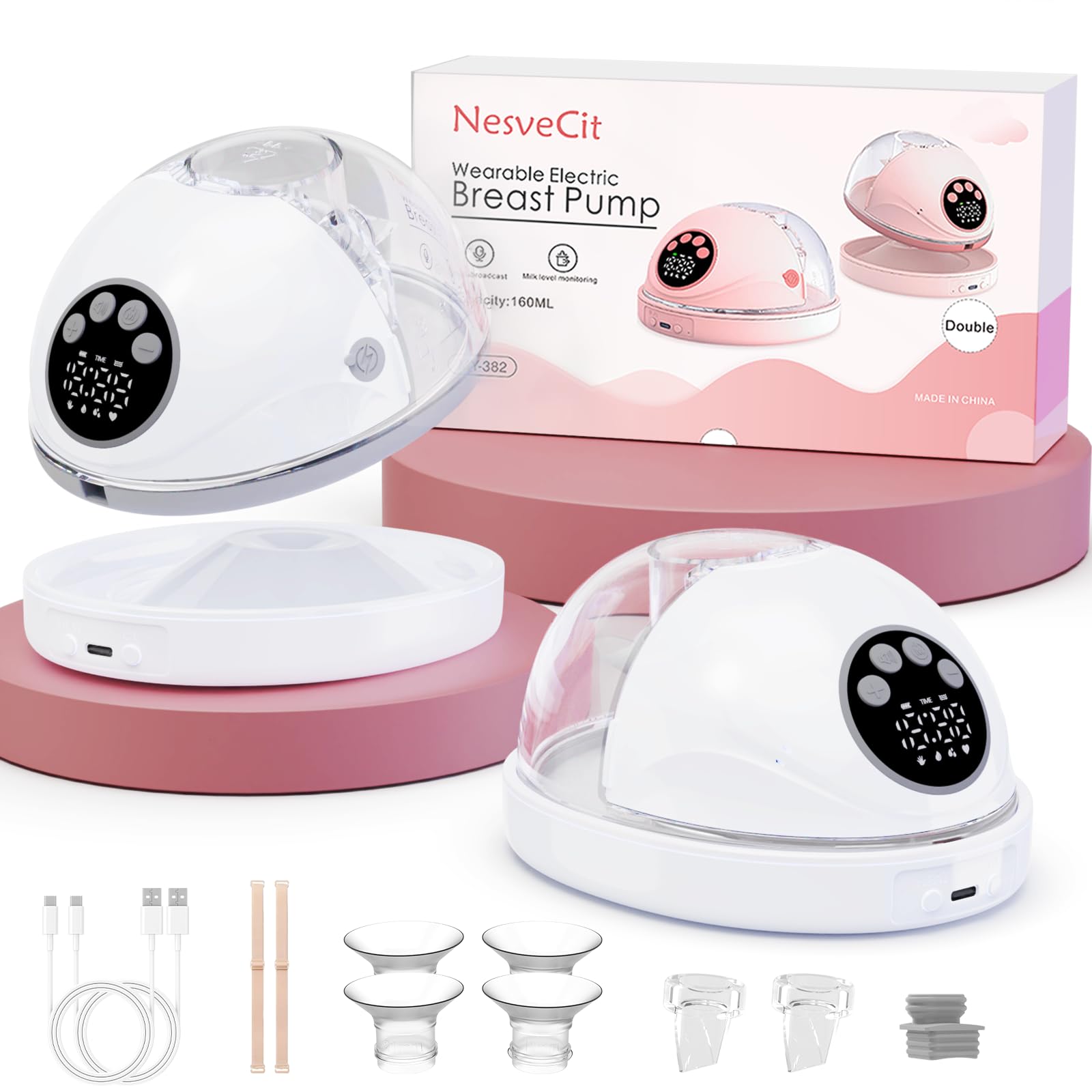 Amazon.co.jp: 加熱式電動搾乳器 ハンズフリー ウェアラブル授乳ポンプ